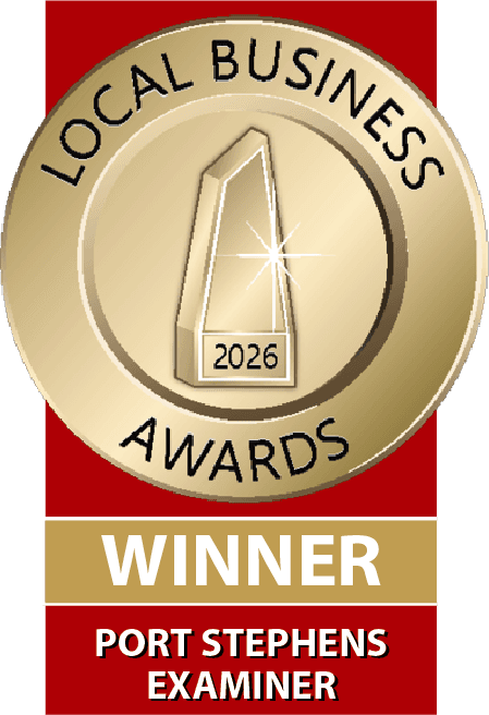 2026 Local Business Awards winner badge, Port Stephens Examiner